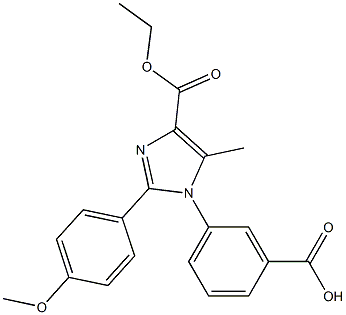 1-(3-CARBOXY-PHENYL)-2-(4-METHOXY-PHENYL)-5-METHYL-1H-IMIDAZOLE-4-CARBOXYLIC ACID ETHYL ESTER Struktur