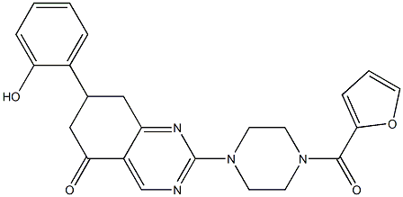 2-[4-(2-FUROYL)-1-PIPERAZINYL]-7-(2-HYDROXYPHENYL)-7,8-DIHYDRO-5(6H)-QUINAZOLINONE Struktur