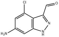 4-CHLORO-6-AMINO-3-(1H)INDAZOLE CARBOXALDEHYDE Struktur