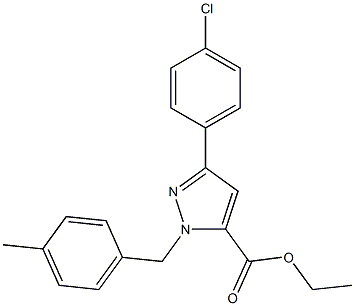 ETHYL 1-(4-METHYLBENZYL)-3-(4-CHLOROPHENYL)-1H-PYRAZOLE-5-CARBOXYLATE Struktur