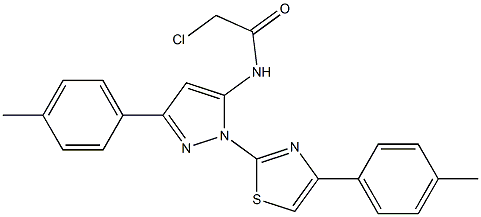 2-CHLORO-N-{3-(4-METHYLPHENYL)-1-[4-(4-METHYLPHENYL)-1,3-THIAZOL-2-YL]-1H-PYRAZOL-5-YL}ACETAMIDE Struktur