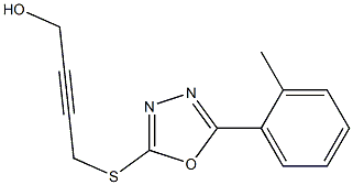 4-([5-(2-METHYLPHENYL)-1,3,4-OXADIAZOL-2-YL]THIO)BUT-2-YN-1-OL Struktur