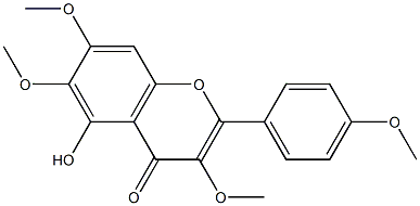 5-HYDROXY-3,6,7-TRIMETHOXY-2-(4-METHOXY-PHENYL)-CHROMEN-4-ONE Struktur