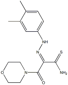 (2Z)-2-[(3,4-DIMETHYLPHENYL)HYDRAZONO]-3-MORPHOLIN-4-YL-3-OXOPROPANETHIOAMIDE Struktur