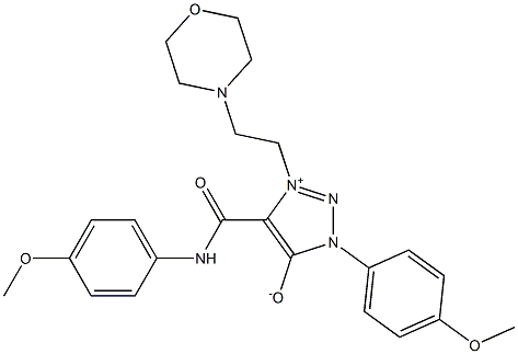 5-[(4-METHOXYANILINO)CARBONYL]-3-(4-METHOXYPHENYL)-1-[2-(4-MORPHOLINYL)ETHYL]-3H-1,2,3-TRIAZOL-1-IUM-4-OLATE Struktur