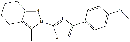 2-[4-(4-METHOXYPHENYL)-1,3-THIAZOL-2-YL]-3-METHYL-4,5,6,7-TETRAHYDRO-2H-INDAZOLE Struktur