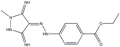 ETHYL 4-[(2E)-2-(3,5-DIIMINO-1-METHYLPYRAZOLIDIN-4-YLIDENE)HYDRAZINO]BENZOATE Struktur