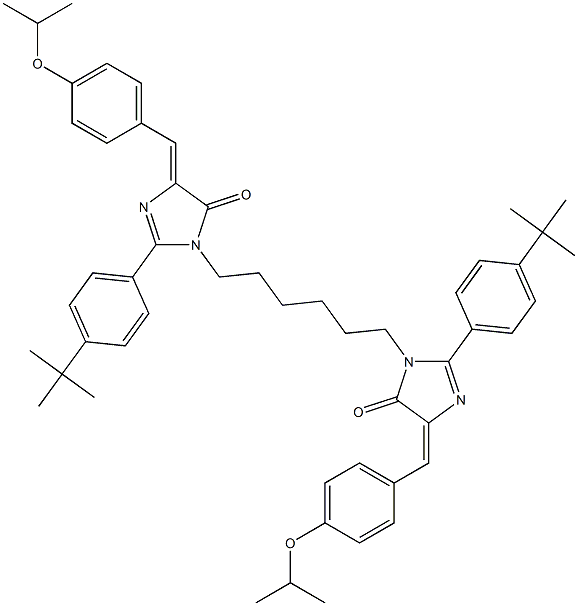 (Z)-2-(4-TERT-BUTYLPHENYL)-1-(6-((E)-2-(4-TERT-BUTYLPHENYL)-4-(4-ISOPROPOXYBENZYLIDENE)-5-OXO-4,5-DIHYDROIMIDAZOL-1-YL)HEXYL)-4-(4-ISOPROPOXYBENZYLIDENE)-1H-IMIDAZOL-5(4H)-ONE Struktur