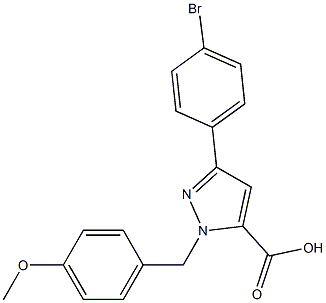 1-(4-METHOXYBENZYL)-3-(4-BROMOPHENYL)-1H-PYRAZOLE-5-CARBOXYLIC ACID Struktur