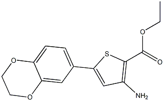 ETHYL 3-AMINO-5-(2,3-DIHYDRO-1,4-BENZODIOXIN-6-YL)THIOPHENE-2-CARBOXYLATE Struktur