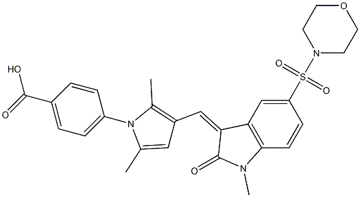 (Z)-4-(2,5-DIMETHYL-3-((1-METHYL-5-(MORPHOLINOSULFONYL)-2-OXOINDOLIN-3-YLIDENE)METHYL)-1H-PYRROL-1-YL)BENZOIC ACID Struktur