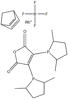 (-)-2,3-BIS[(2R,5R)-2,5-DIMETHYLPHOSPHOLANYL]MALEIC ANHYDRIDE(NORBORNADIENE)RHODIUM (I) TETRAFLUOROBORATE Struktur