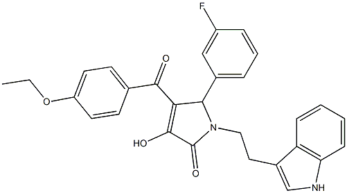 4-(4-ETHOXYBENZOYL)-5-(3-FLUOROPHENYL)-3-HYDROXY-1-[2-(1H-INDOL-3-YL)ETHYL]-1,5-DIHYDRO-2H-PYRROL-2-ONE Struktur