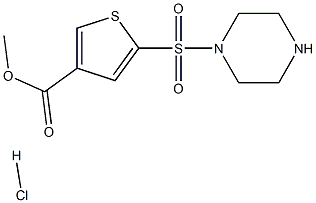 METHYL 5-(PIPERAZIN-1-YLSULFONYL)THIOPHENE-3-CARBOXYLATE HYDROCHLORIDE Struktur