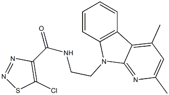 5-CHLORO-N-[2-(2,4-DIMETHYL-9H-PYRIDO[2,3-B]INDOL-9-YL)ETHYL]-1,2,3-THIADIAZOLE-4-CARBOXAMIDE Struktur