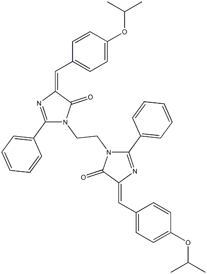 (E)-4-(4-ISOPROPOXYBENZYLIDENE)-1-(2-((Z)-4-(4-ISOPROPOXYBENZYLIDENE)-5-OXO-2-PHENYL-4,5-DIHYDROIMIDAZOL-1-YL)ETHYL)-2-PHENYL-1H-IMIDAZOL-5(4H)-ONE Struktur