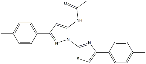 N-{3-(4-METHYLPHENYL)-1-[4-(4-METHYLPHENYL)-1,3-THIAZOL-2-YL]-1H-PYRAZOL-5-YL}ACETAMIDE Struktur