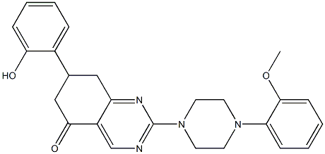 7-(2-HYDROXYPHENYL)-2-[4-(2-METHOXYPHENYL)-1-PIPERAZINYL]-7,8-DIHYDRO-5(6H)-QUINAZOLINONE Struktur