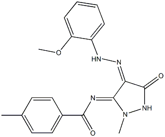 N-{(3Z,4E)-4-[(2-METHOXYPHENYL)HYDRAZONO]-2-METHYL-5-OXOPYRAZOLIDIN-3-YLIDENE}-4-METHYLBENZAMIDE Struktur