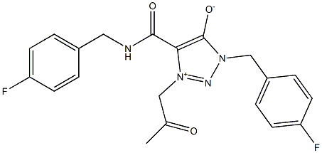 1-(4-FLUOROBENZYL)-4-{[(4-FLUOROBENZYL)AMINO]CARBONYL}-3-(2-OXOPROPYL)-1H-1,2,3-TRIAZOL-3-IUM-5-OLATE Struktur