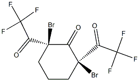 CIS-2,6-DIBROMO-2,6-BIS(TRIFLUOROACETYL)CYCLOHEXANONE Struktur