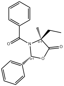 (2R,4S)-3-BENZOYL-4-ETHYL-4-METHYL-2-PHENYLOXAZOLIDIN-5-ONE Struktur