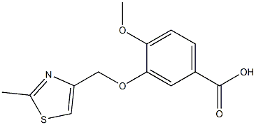 4-METHOXY-3-[(2-METHYL-1,3-THIAZOL-4-YL)METHOXY]BENZOIC ACID Struktur