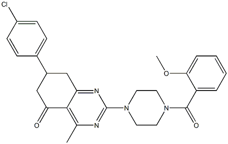 7-(4-CHLOROPHENYL)-2-[4-(2-METHOXYBENZOYL)-1-PIPERAZINYL]-4-METHYL-7,8-DIHYDRO-5(6H)-QUINAZOLINONE Struktur