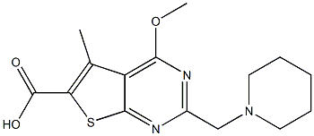 4-METHOXY-5-METHYL-2-(PIPERIDIN-1-YLMETHYL)THIENO[2,3-D]PYRIMIDINE-6-CARBOXYLIC ACID Struktur