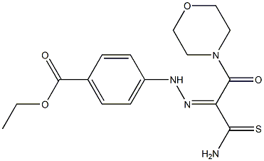 ETHYL 4-{(2E)-2-[2-AMINO-1-(MORPHOLIN-4-YLCARBONYL)-2-THIOXOETHYLIDENE]HYDRAZINO}BENZOATE Struktur