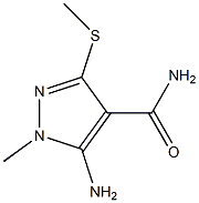 5-AMINO-1-METHYL-3-(METHYLTHIO)-1H-PYRAZOLE-4-CARBOXAMIDE Struktur