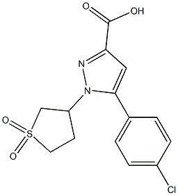 5-(4-CHLORO-PHENYL)-1-(1,1-DIOXO-TETRAHYDRO-1LAMBDA6-THIOPHEN-3-YL)-1H-PYRAZOLE-3-CARBOXYLIC ACID Struktur