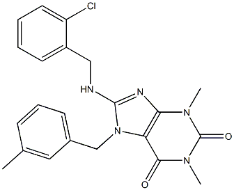 8-[(2-CHLOROBENZYL)AMINO]-1,3-DIMETHYL-7-(3-METHYLBENZYL)-3,7-DIHYDRO-1H-PURINE-2,6-DIONE Struktur