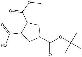 N-BOC-4-(METHOXYCARBONYL)PYRROLIDINE-3-CARBOXYLIC ACID Struktur