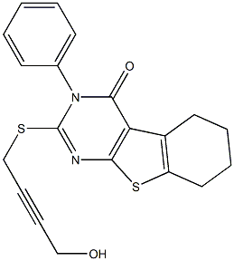 2-[(4-HYDROXYBUT-2-YNYL)THIO]-3-PHENYL-5,6,7,8-TETRAHYDRO[1]BENZOTHIENO[2,3-D]PYRIMIDIN-4(3H)-ONE Struktur