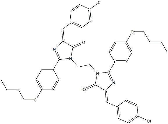 (E)-2-(4-BUTOXYPHENYL)-1-(2-((Z)-2-(4-BUTOXYPHENYL)-4-(4-CHLOROBENZYLIDENE)-5-OXO-4,5-DIHYDROIMIDAZOL-1-YL)ETHYL)-4-(4-CHLOROBENZYLIDENE)-1H-IMIDAZOL-5(4H)-ONE Struktur