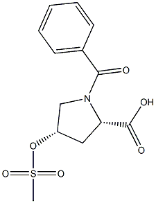 CIS-1-BENZOYL-4-METHYLSULFONYLOXY-L-PROLINE Struktur