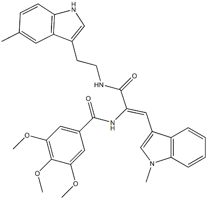 (Z)-3,4,5-TRIMETHOXY-N-(1-(1-METHYL-1H-INDOL-3-YL)-3-(2-(5-METHYL-1H-INDOL-3-YL)ETHYLAMINO)-3-OXOPROP-1-EN-2-YL)BENZAMIDE Struktur