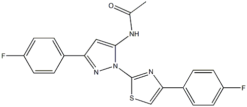 N-{3-(4-FLUOROPHENYL)-1-[4-(4-FLUOROPHENYL)-1,3-THIAZOL-2-YL]-1H-PYRAZOL-5-YL}ACETAMIDE Struktur