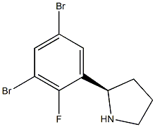 (2R)-2-(3,5-DIBROMO-2-FLUOROPHENYL)PYRROLIDINE Struktur