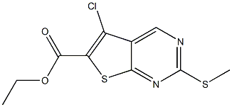 5-CHLORO-2-METHYLSULFANYL-THIENO[2,3-D]PYRIMIDINE-6-CARBOXYLIC ACID ETHYL ESTER Struktur