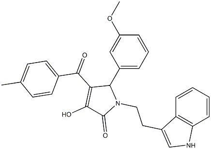 3-HYDROXY-1-[2-(1H-INDOL-3-YL)ETHYL]-5-(3-METHOXYPHENYL)-4-(4-METHYLBENZOYL)-1,5-DIHYDRO-2H-PYRROL-2-ONE Struktur