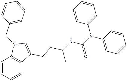 N'-[3-(1-BENZYL-1H-INDOL-3-YL)-1-METHYLPROPYL]-N,N-DIPHENYLUREA Struktur