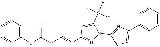 2-{(E)-2-[1-(4-PHENYL-1,3-THIAZOL-2-YL)-5-(TRIFLUOROMETHYL)-1H-PYRAZOL-3-YL]VINYL}PHENYL ACETATE Struktur