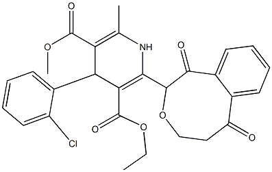 4-(2-CHLOROPHENYL)-3-ETHOXYCARBONYL-2-[(2-PHTHALOYLETHOXY)METHYL]-5-METHOXYCARBONYL-6-METHYL-1,4-DIHYDROPYRIDINE Struktur