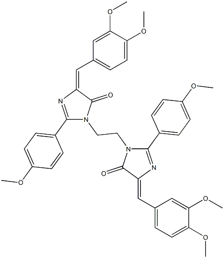 (E)-4-(3,4-DIMETHOXYBENZYLIDENE)-1-(2-((Z)-4-(3,4-DIMETHOXYBENZYLIDENE)-2-(4-METHOXYPHENYL)-5-OXO-4,5-DIHYDROIMIDAZOL-1-YL)ETHYL)-2-(4-METHOXYPHENYL)-1H-IMIDAZOL-5(4H)-ONE Struktur