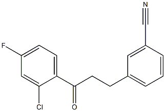 2'-CHLORO-3-(3-CYANOPHENYL)-4'-FLUOROPROPIOPHENONE Struktur