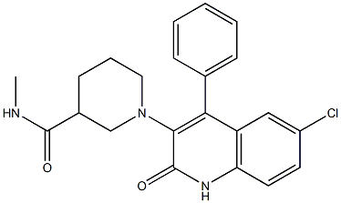 1-(6-CHLORO-2-OXO-4-PHENYL-1,2-DIHYDROQUINOLIN-3-YL)-N-METHYLPIPERIDINE-3-CARBOXAMIDE Struktur