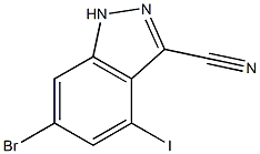 6-BROMO-3-CYANO-4-IODOINDAZOLE Struktur