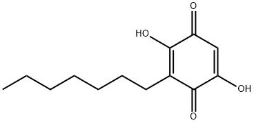 3-HEPTYL-2,5-DIHYDROXY-[1,4]BENZOQUINONE Struktur